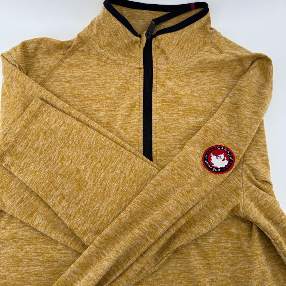 Canada Weathergear Mens‎ Pullover L/G Gold Quarter Zip Long Sleeve Top